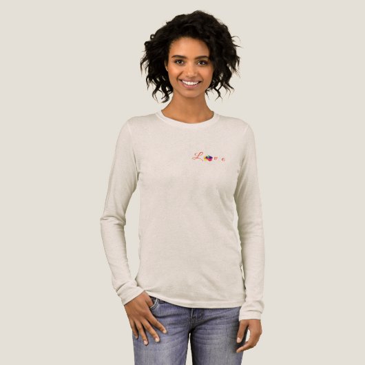 Love Blooms Rainbow Roos Tri-Blend Shirt (Voorkant)