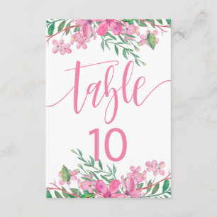 Love Blossom Pink Table Number Seating Chart Kaart