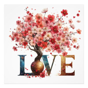Love Blossoms: 8K Realistische Kersenbloesem Boom Foto Afdruk