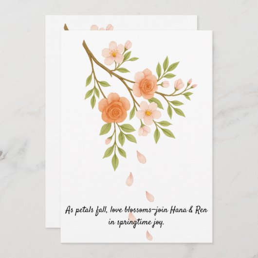 Love blossoms like spring petals. kaart (Voorkant / Achterkant)