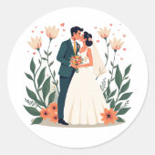 Love Blossoms Wedding Sticker (Voorkant)