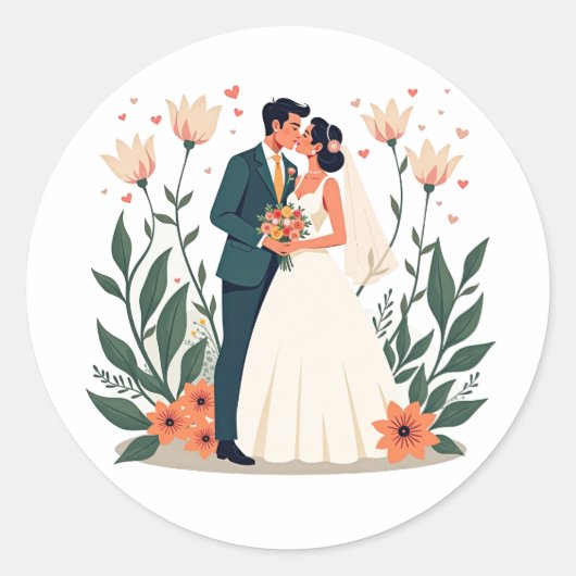 Love Blossoms Wedding Sticker (Voorkant)