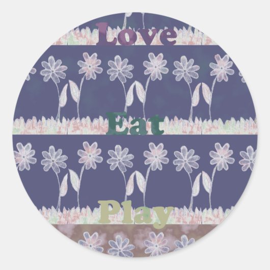 Love Blue Baby shower kleuren.png Ronde Sticker (Voorkant)