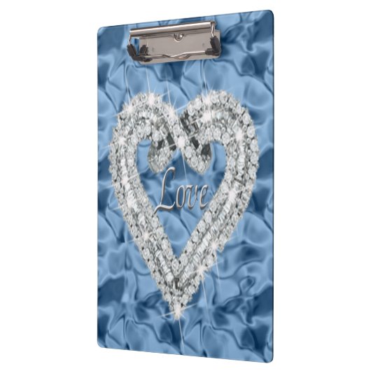 Love Blue Diamond Heart Clipboard Klembord (Links)