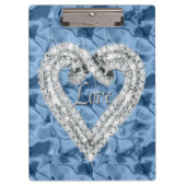Love Blue Diamond Heart Clipboard Klembord (Voorkant)