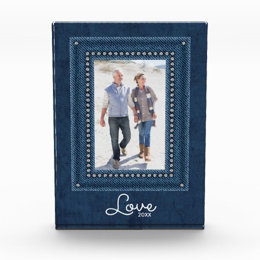 LOVE Blue Jean Frame Fotoblokken (Voorkant)