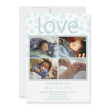 Love Blue Polka Dot 4 Foto Baby Adoption