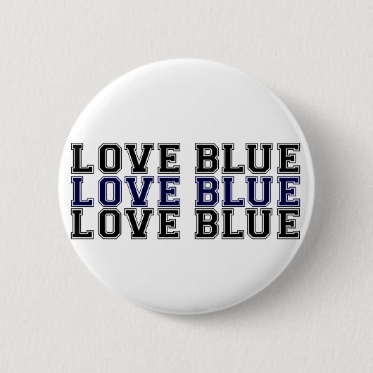 Love Blue Ronde Button 5,7 Cm (Voorkant)
