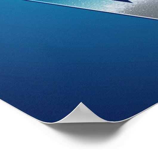 LOVE Blue Silver Square Poster (Hoek)