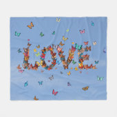 LOVE Blue Sky Butterflies | Inspirational Hope Joy Fleece Deken (Voorkant (Horizontaal))