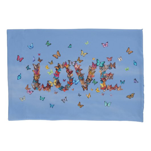 LOVE Blue Sky Butterflies | Inspirational Hope Joy Kussensloop (Voorkant)
