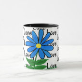 Love Blue Yellow Daisy Mok (Midden)