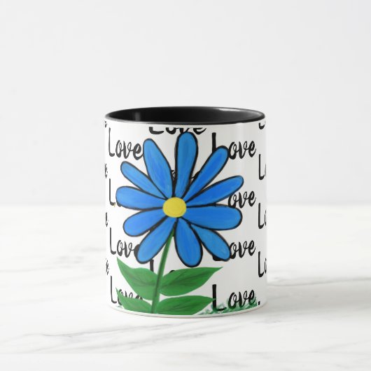 Love Blue Yellow Daisy Mok (Midden)