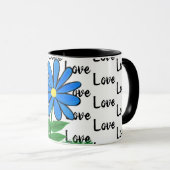 Love Blue Yellow Daisy Mok (Voorkant rechts)