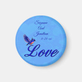 Love Bluebird Personalized Wedding  Magneet (Voorkant)