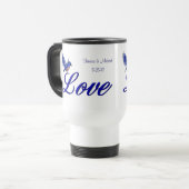 Love Bluebird Personalized Wedding Reisbeker (Voorkant links)