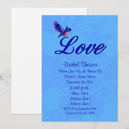 Love Bluebird Vrijgezellenfeest Kaart (Voorkant / Achterkant)