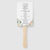 Love Blush Florals Wedding Programme Fan Handwaaier (Achterkant)