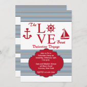Love Boat Valentijns's Party Invitation Kaart (Voorkant / Achterkant)
