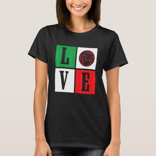 Love Bocce Italy Bocce Ball T-shirt (Voorkant)