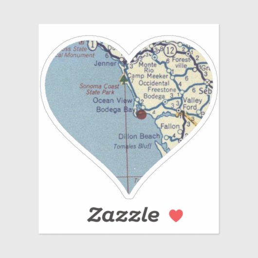Love Bodega Bay CA Sticker (Vel)
