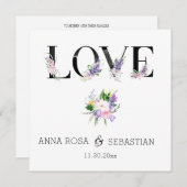 *~* LOVE Boho Flowers AR15 QR RSVP Wedding Kaart (Voorkant / Achterkant)