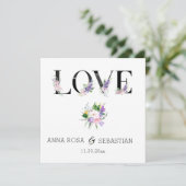 *~* LOVE Boho Flowers AR15 QR RSVP Wedding Kaart (Staand voorkant)