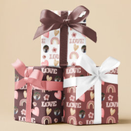 Love Boho Rainbow Photo Wrapping Paper