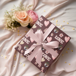 Love Boho Rainbow Photo Wrapping Paper Cadeaupapier