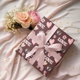 Love Boho Regenboog Foto Inpakpapier