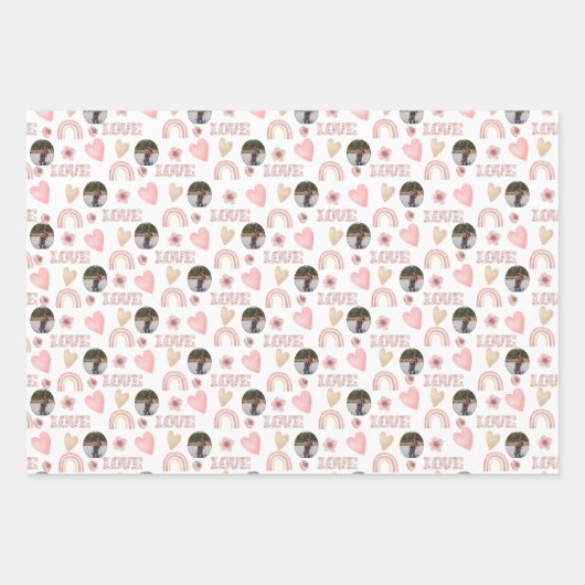 Love Boho Regenboog Foto Inpakpapier Vel (Voorkant 2)