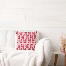 Love Bold Typography Pink & Red Decor Kussen