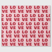 Love Bold Typography Pink & Red Gift Cadeaupapier (Vlak)