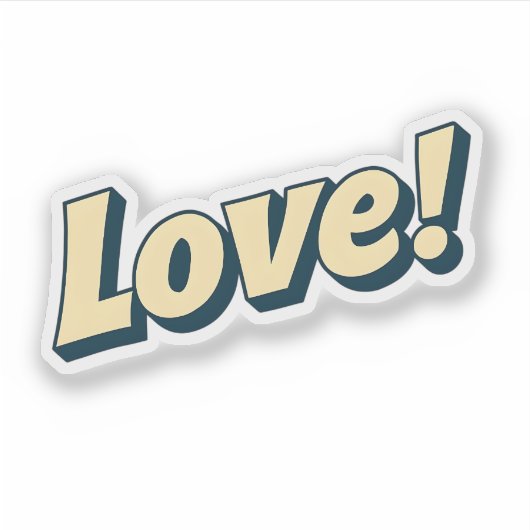"LOVE" Bold Typography Sticker (Voorkant)