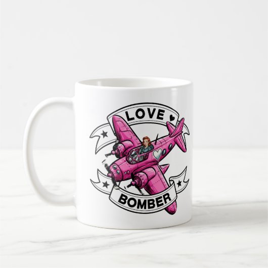 Love Bomber Pilot Pink Koffiemok (Links)