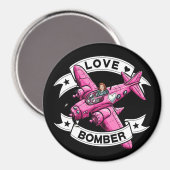 Love Bomber Pilot Pink Magneet (Voorkant / Achterkant)