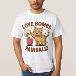 Love Bombs & Hairballs Funny Cat Shirt for Men – C