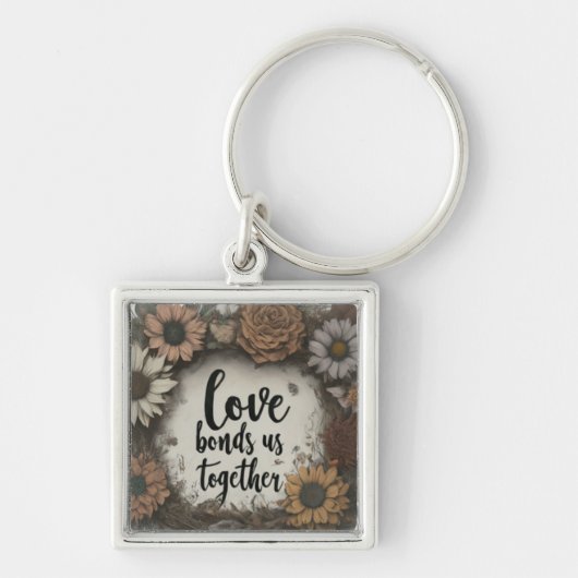 Love Bonds Us Together Premium Square Sleutelhange Sleutelhanger (Voorkant)