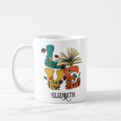 LOVE Books Aangepaste naam Retro Wildflower Koffiemok (Links)