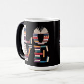Love Books Black Morphing Mug Magische Mok (Voorkant links)