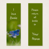 Love Books Blue Butterfly Garden Flower Mini Visitekaartjes (Voorkant /achterkant)