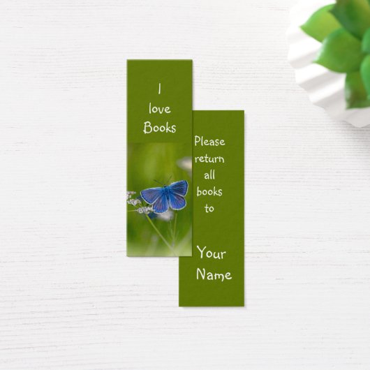 Love Books Blue Butterfly Garden Flower Mini Visitekaartjes (Bureau)