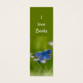 Love Books Blue Butterfly Garden Flower Mini Visitekaartjes (Voorkant)