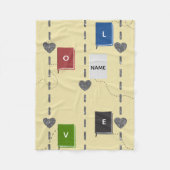 Love Books Fleece Blanket Cozy Reading  (Voorkant)