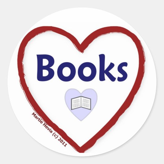 Love Books Ronde Sticker (Voorkant)