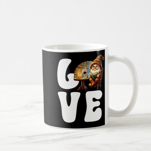 Love Books Teacher Gnome Graphic For Women And Win Koffiemok (Rechts)