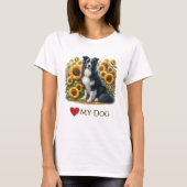 Love Border Collie Hond T-shirt (Voorkant)