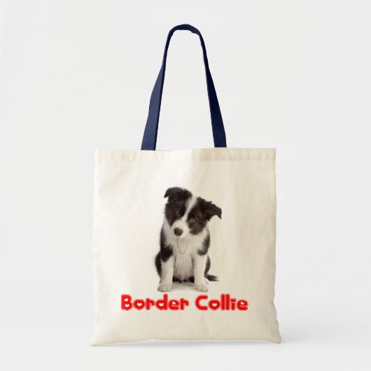 Love Border Collie Puppy Dog Canvas tas (Voorkant)