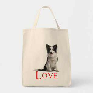 Love Border Collie Puppy Dog Canvas tas