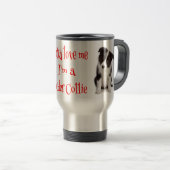 Love Border Collie Puppy Dog Travel Coffee Mug Reisbeker (Voorkant rechts)